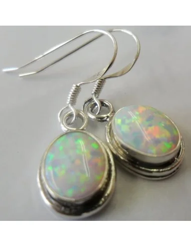 Boucles d'oreilles en opale blanc