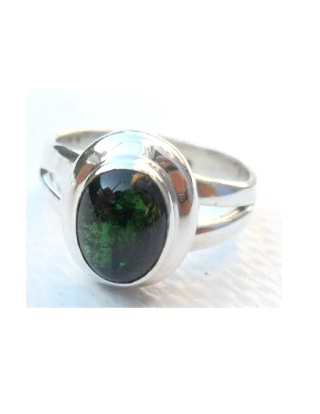 Tourmaline verte, verdelite bague argent