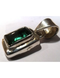 Verdelite, Tourmaline verte pendentif argent
