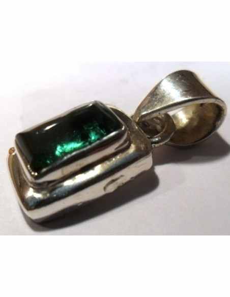 Verdelite, Tourmaline verte pendentif argent Verdelite, Tourmaline verte pendentif argent