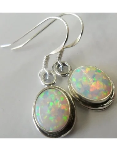 Boucles d'oreilles en opale blanc