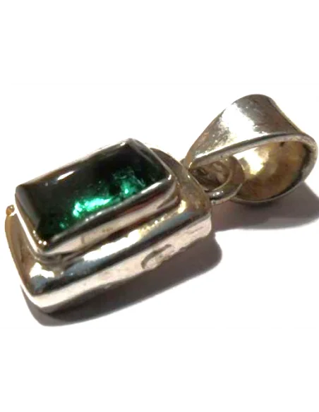 Tourmaline verte pendentif argent