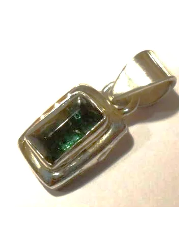 Tourmaline verte pendentif argent