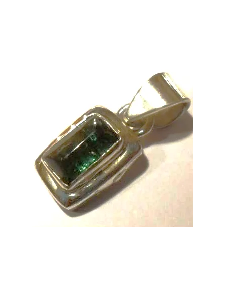 Tourmaline verte pendentif argent