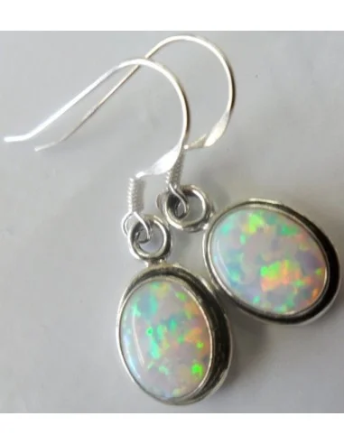 Boucles d'oreilles en opale blanc