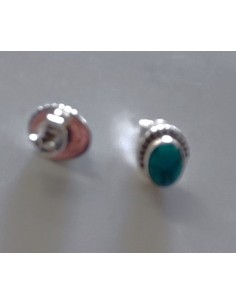 Boucles d'oreilles turquoises ovale - Argent 2