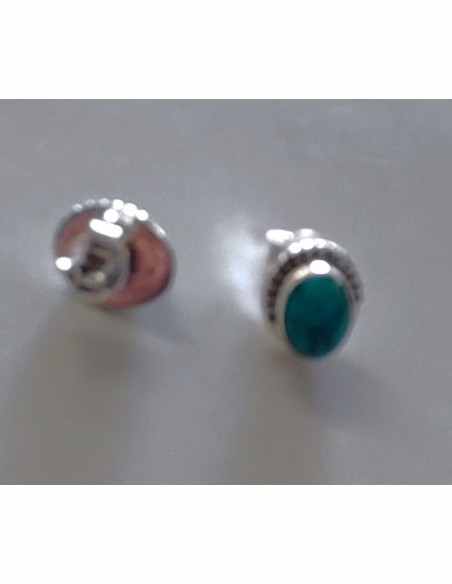 Boucles d'oreilles turquoises ovale - Argent
