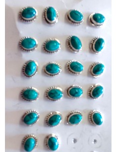 Boucles d'oreilles turquoises ovale - Argent