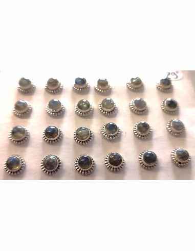 Boucles Labradorite argent