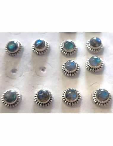 Boucles Labradorite argent
