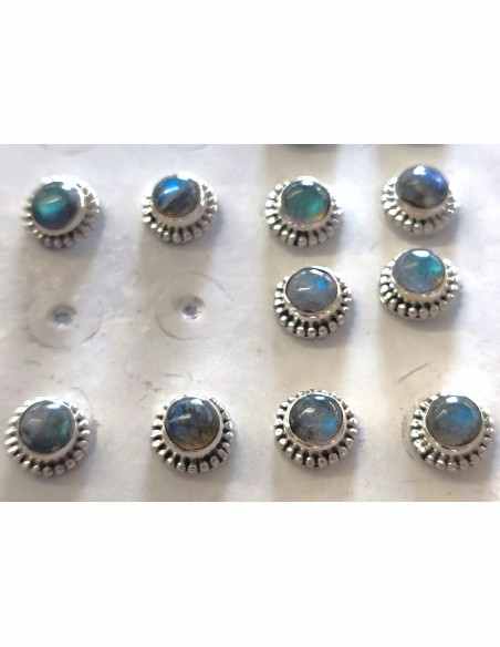 Boucles Labradorite argent