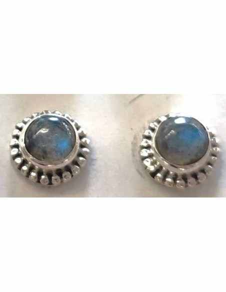 Boucles Labradorite argent