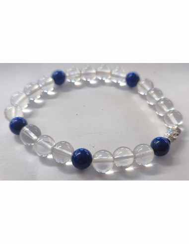 Lapis lazuli et quartz 8mm Bracelet