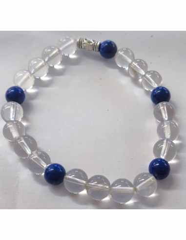 Lapis lazuli et quartz 8mm Bracelet