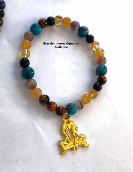 Bracelet pierres Zodiaque Gemmeaux