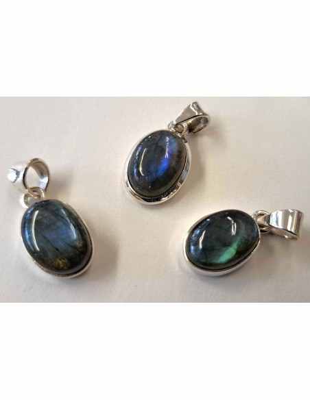 Pendentif ovale labradorite