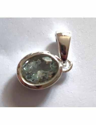 Pendentif aigue marine ovale