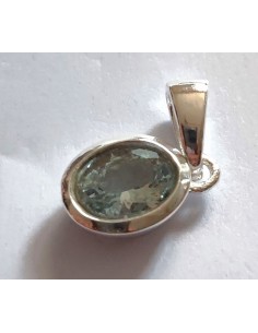 Pendentif aigue marine ovale