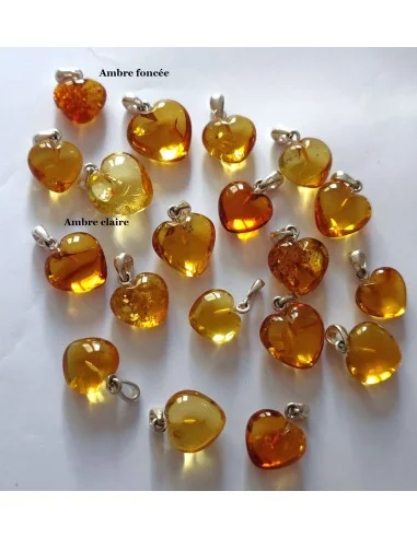 Coeur Ambre pendentif