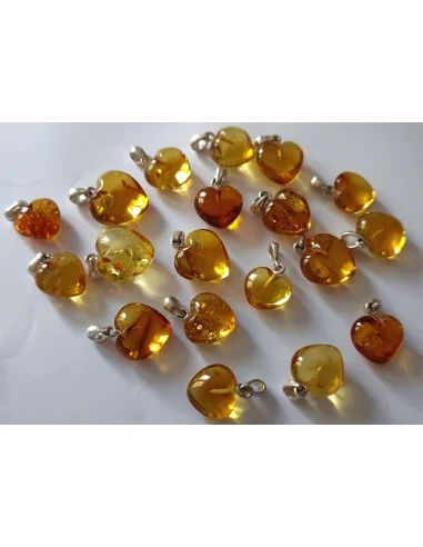 Coeur Ambre pendentif