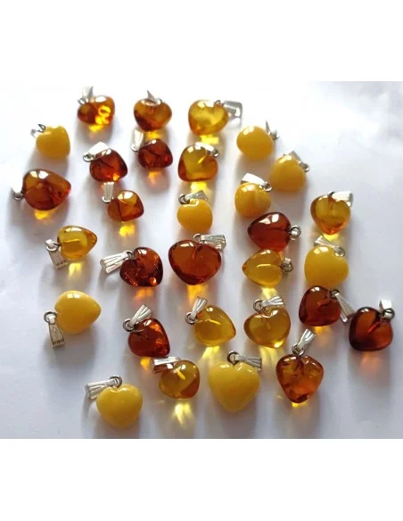 Ambre coeur pendentif