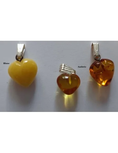 Ambre coeur pendentif