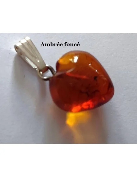 Ambre coeur pendentif