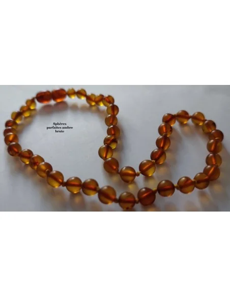 Collier 5mm ambre brute