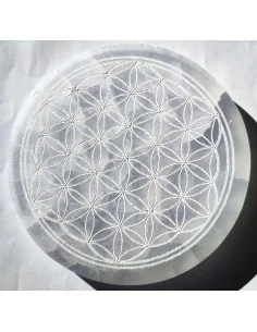 Miroir sélenite fleur de vie