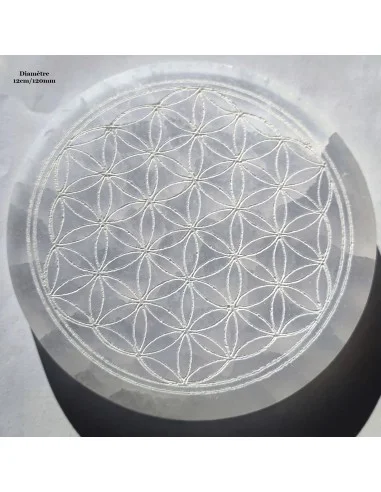 Miroir sélenite fleur de vie