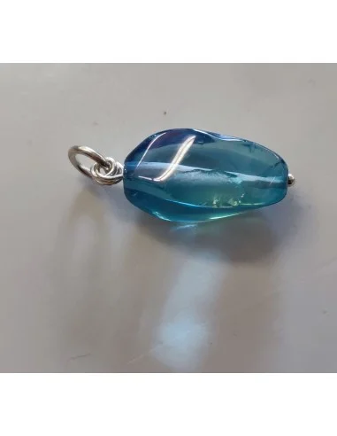 Aqua aura bleu sibérien pendentif