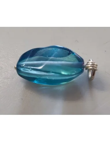 Aqua aura bleu sibérien pendentif