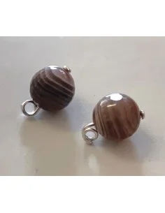 Agate de Botswana 8mm pendentif