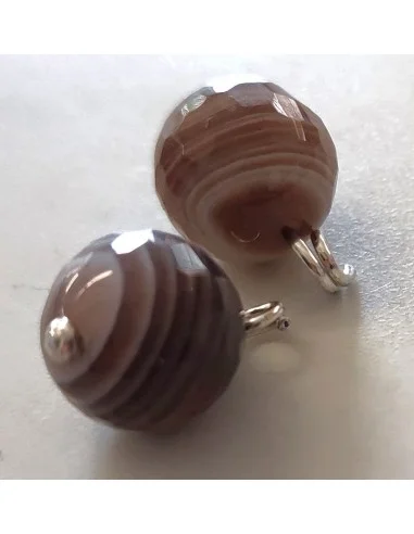 Agate de Botswana 8mm pendentif