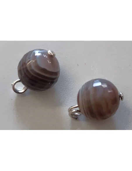 Agate de Botswana 8mm pendentif