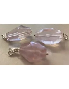 Quartz rose Pendentif facetté 2