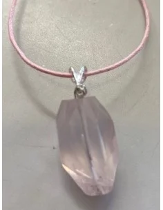 Quartz rose Pendentif facetté