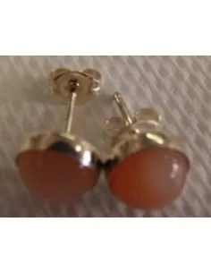 Boucles d'oreilles pouce pierre de lune orange 2