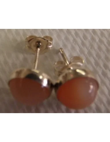 Boucles d'oreilles pouce pierre de lune orange