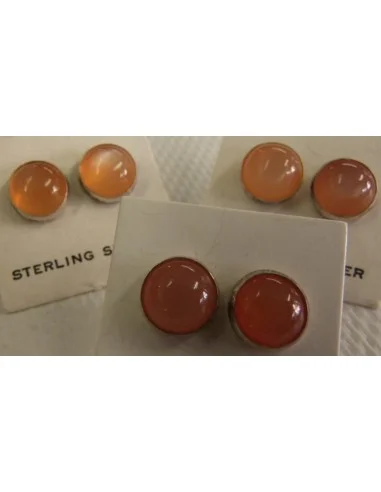 Boucles d'oreilles pouce pierre de lune orange