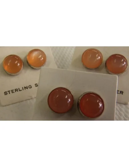 Boucles d'oreilles pouce pierre de lune orange