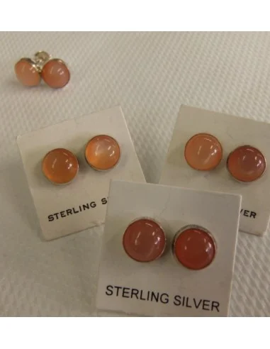 Boucles d'oreilles pouce pierre de lune orange