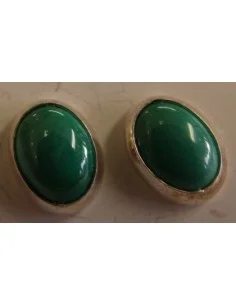 Boucles d'oreilles ovale malachite