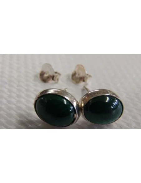 Boucles d'oreilles ovale malachite