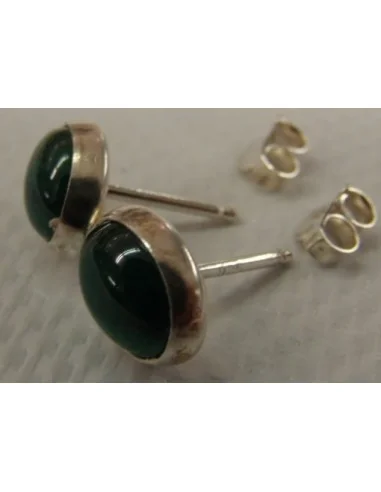 Boucles d'oreilles ovale malachite