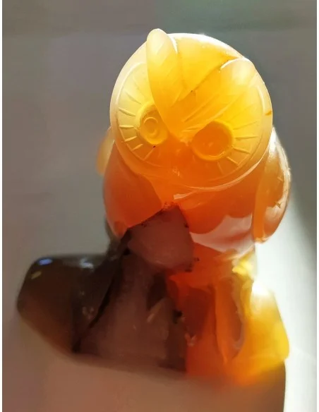 Chouette agate cornaline