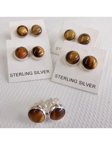Boucles d'oreilles pouce oeil de tigre