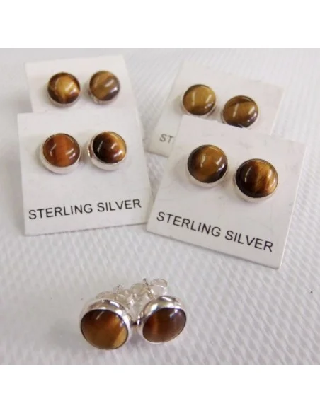 Boucles d'oreilles pouce oeil de tigre Boucles d'oreilles pouce oeil de tigre