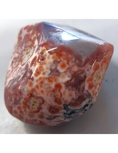 Galet Calcedoine rouge polie