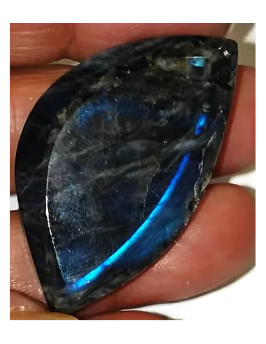 Spectrolite forme de feuille pendentif